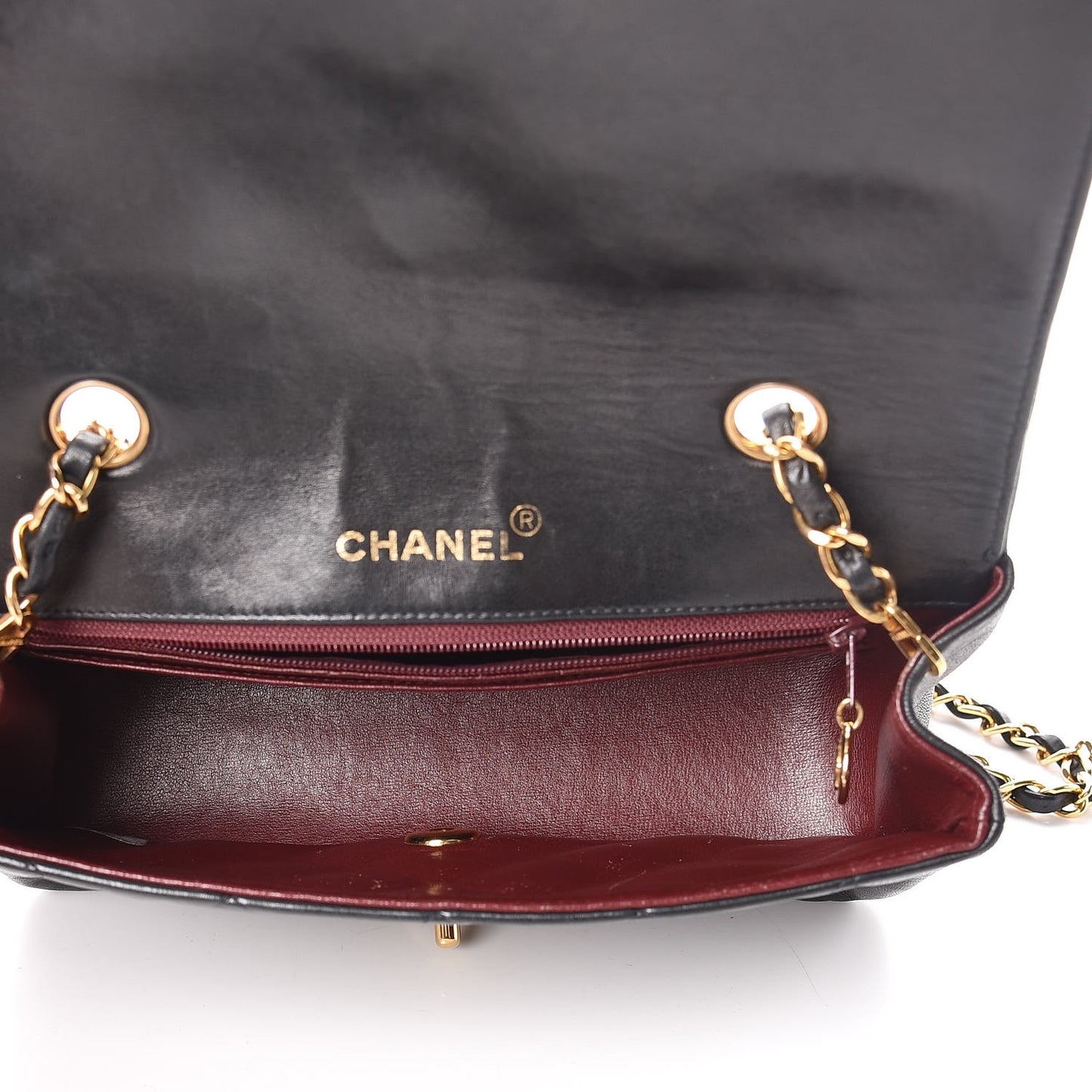 Lambskin Quilted Small Single Flap Black