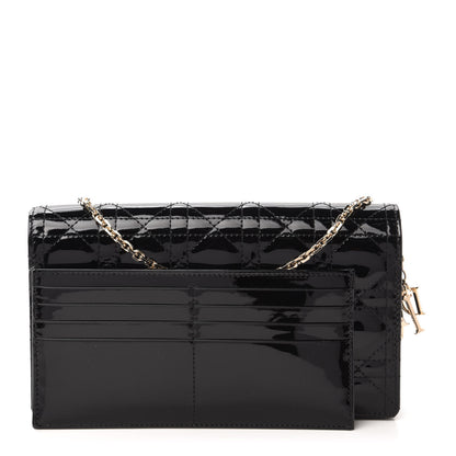 Christian Dior Patent Cannage Lady Dior Clutch Black 10 of 12