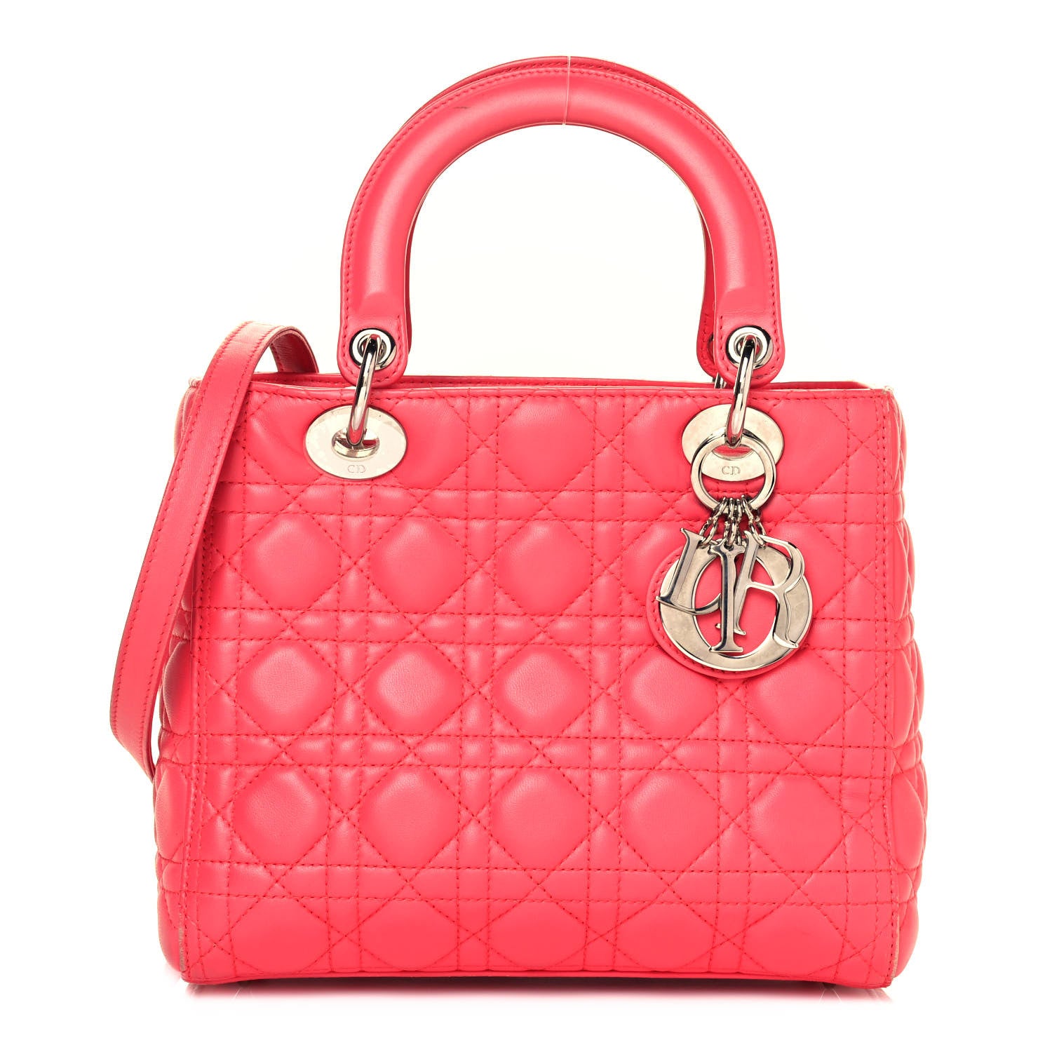 Christian Dior Lambskin Cannage Medium Lady Dior Pink 1 of 18