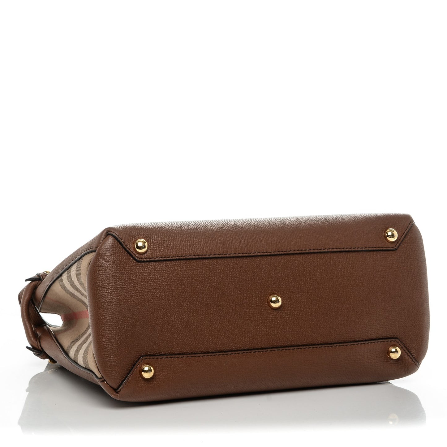 Grainy Calfskin House Check Medium Banner Tote Tan