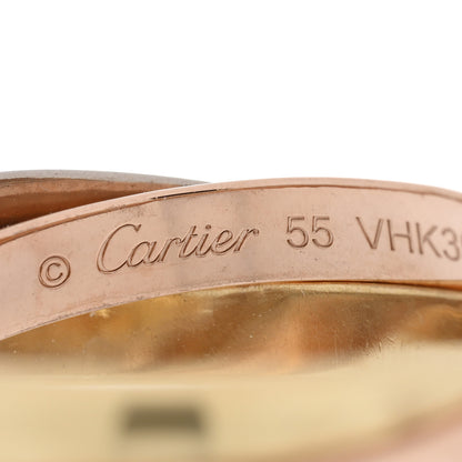 Cartier 18K Pink Yellow White Gold Small Trinity Ring 55 7.25 4 of 5
