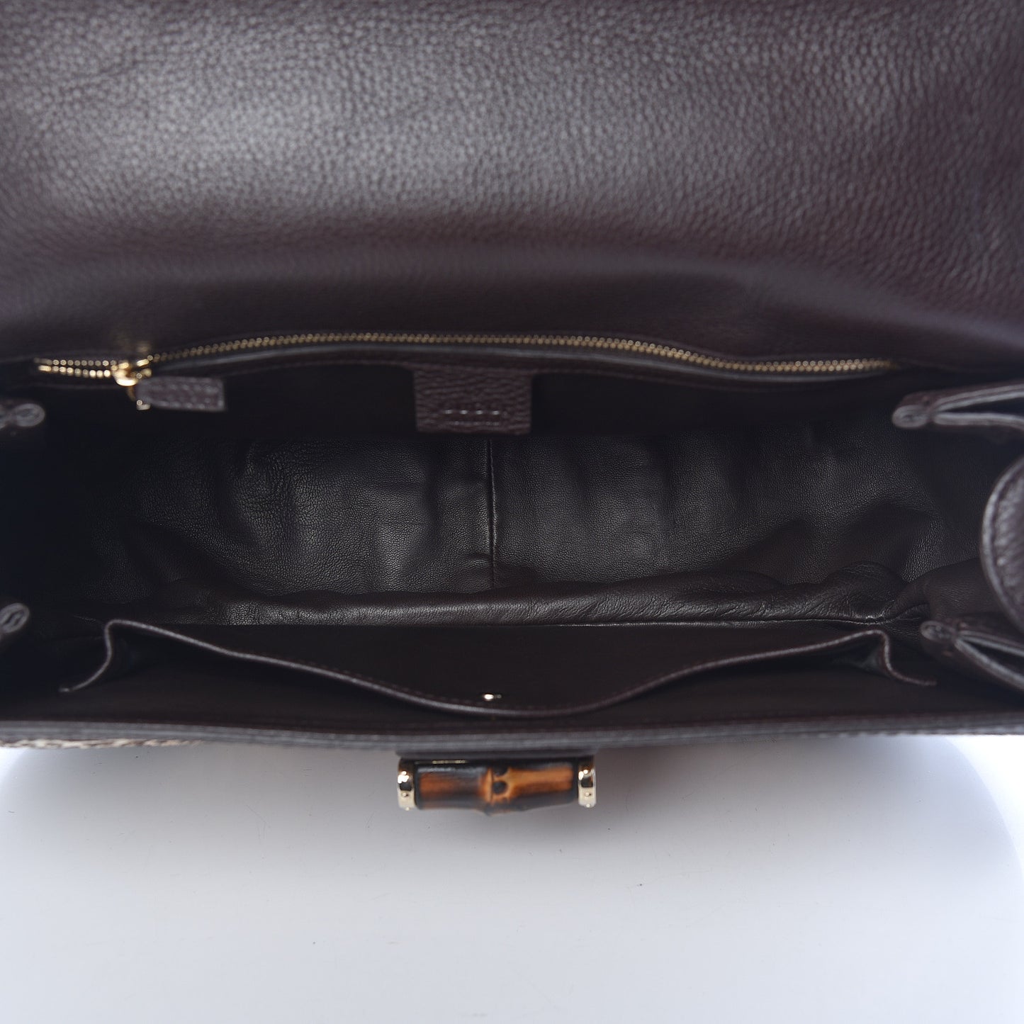 Pony Hair Jaguar Print Large New Bamboo Top Handle Bag