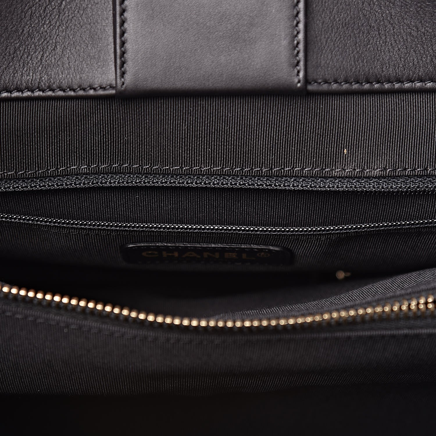 Chanel Calfskin Quilted Boy Shopping Tote Black 8 of 12