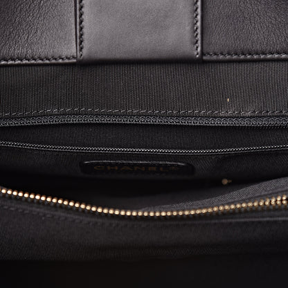 Chanel Calfskin Quilted Boy Shopping Tote Black 8 of 12