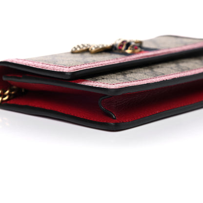 Gucci GG Supreme Monogram Web Queen Margaret Chain Wallet Red 8 of 12