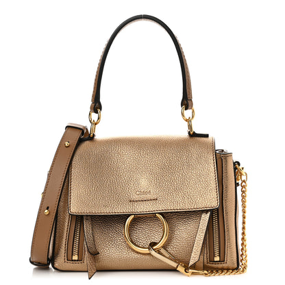 Chloe Metallic Calfskin Mini Faye Day Shoulder Bag Gold 1 of 10