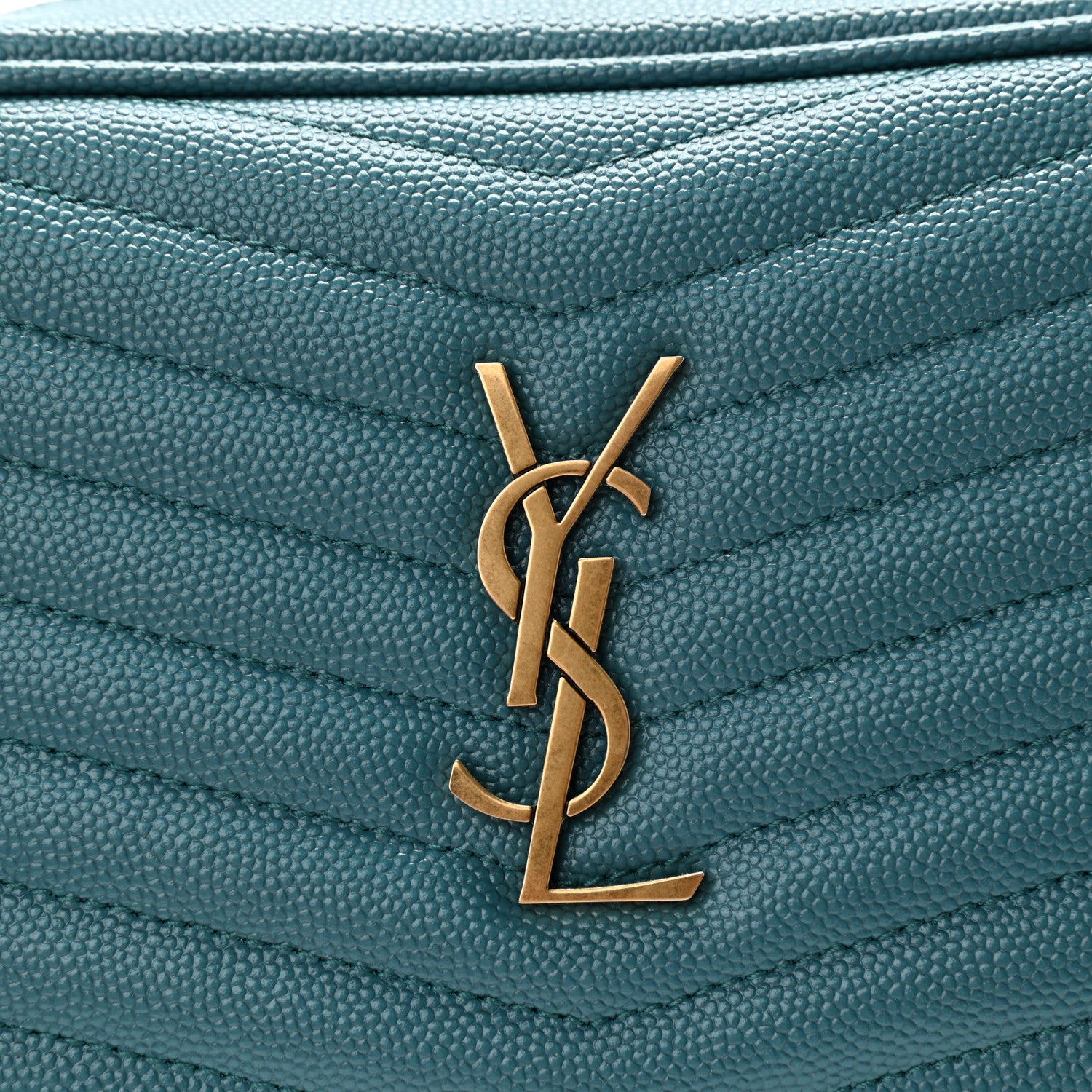 Saint Laurent Grain De Poudre Matelasse Monogram Mini Lou Camera Bag Blue Vert 8 of 11