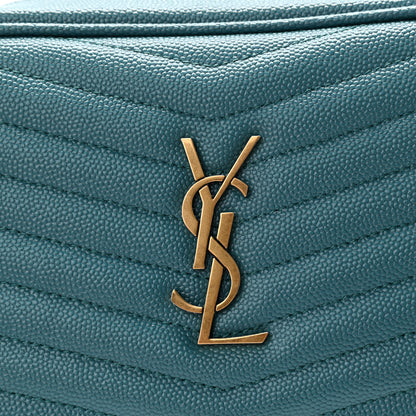 Saint Laurent Grain De Poudre Matelasse Monogram Mini Lou Camera Bag Blue Vert 8 of 11