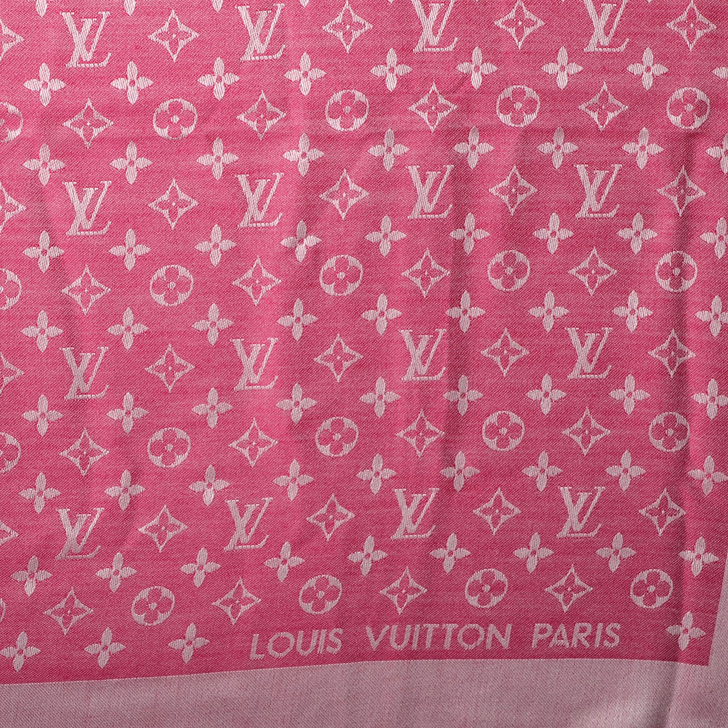 Wool Silk Monogram Denim Shawl Pivoine