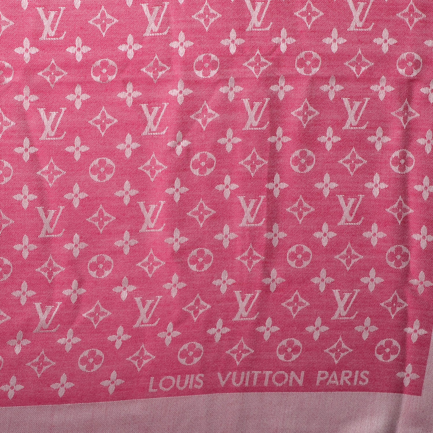 Louis Vuitton Wool Silk Monogram Denim Shawl Pivoine 1 of 5
