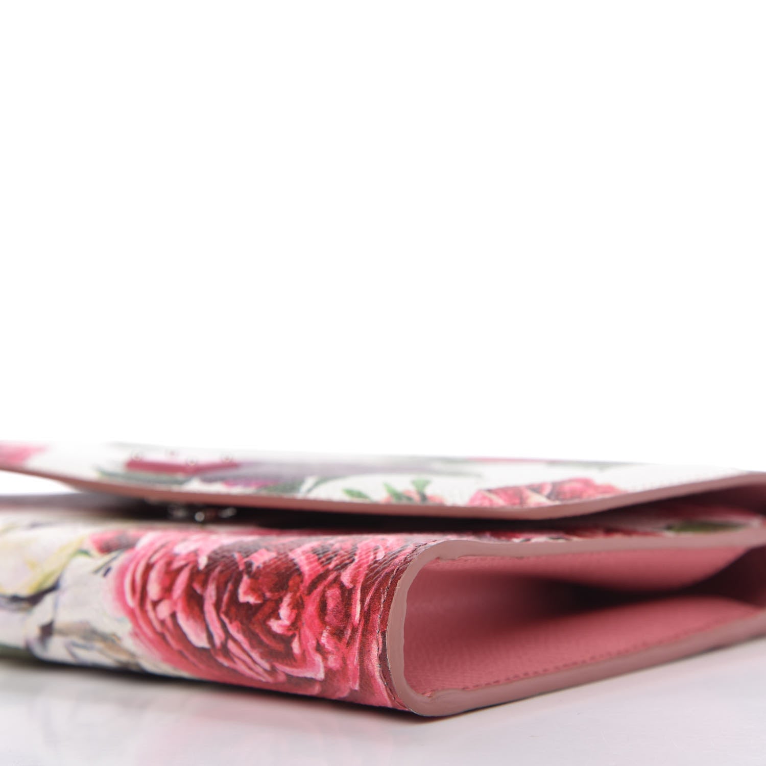 Dolce & Gabbana Dauphine Floral Print Wallet On Chain White Pink 7 of 10