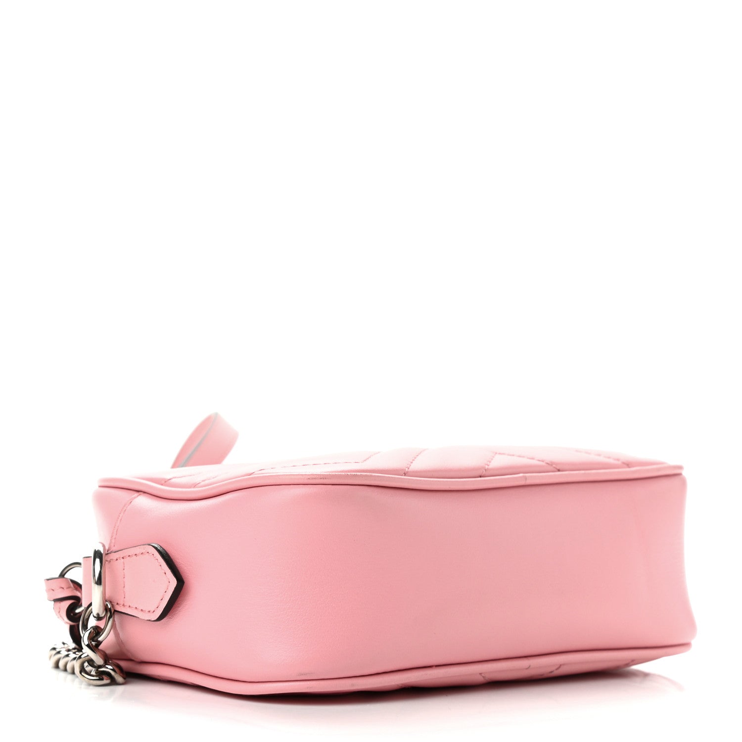 Gucci Calfskin Matelasse Mini GG Marmont Chain Shoulder Bag Wild Rose 3 of 13