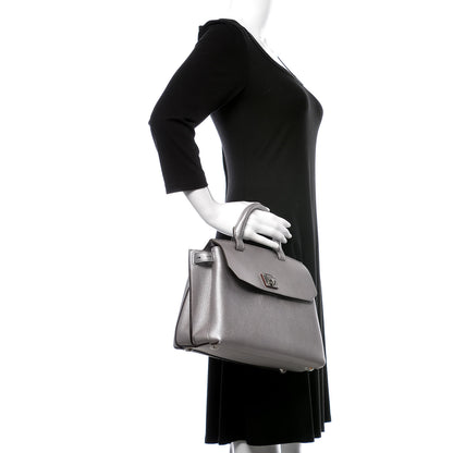 MCM Metallic Pebbled Calfskin Medium Milla Backpack Silver 2 of 11