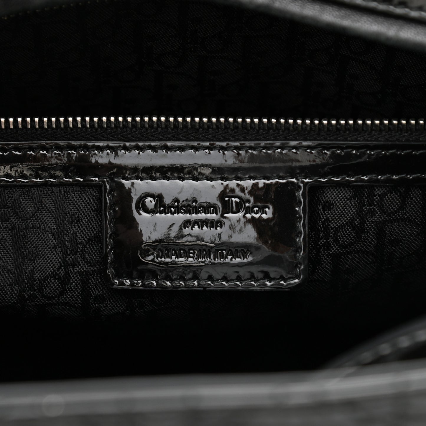 Patent Cannage Large Lady Dior Black