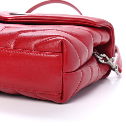 Saint Laurent Calfskin Y Quilted Monogram Toy Loulou Crossbody Bag New Lipstick 8 of 9