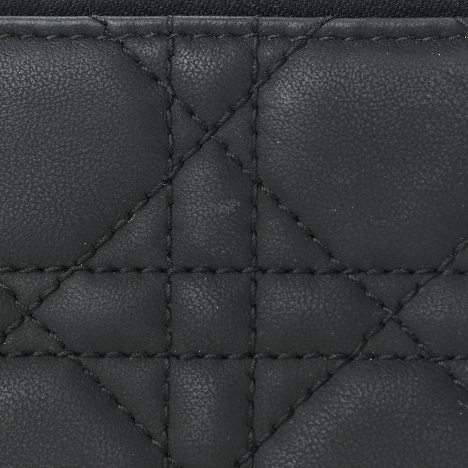 Christian Dior Ultra Matte Calfskin Cannage Large Lady Dior Zip Wallet Black 9 of 10