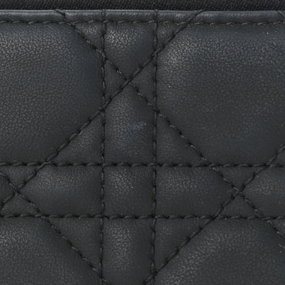 Christian Dior Ultra Matte Calfskin Cannage Large Lady Dior Zip Wallet Black 9 of 10