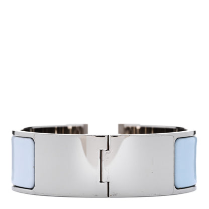Hermes Enamel Wide Clic Clac H Bracelet PM Rainbow Bleu 3 of 5