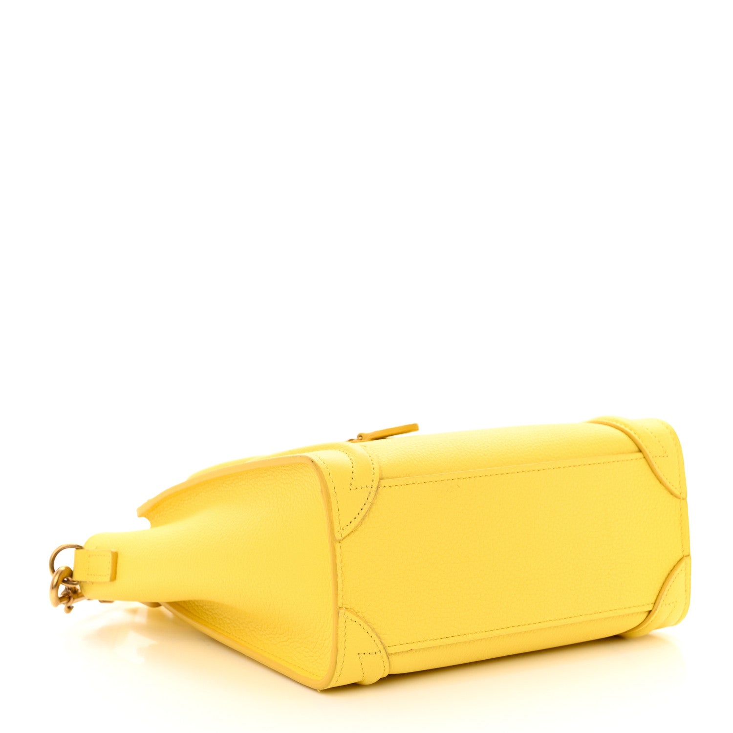 Celine Drummed Calfskin Nano Luggage Citron 4 of 11