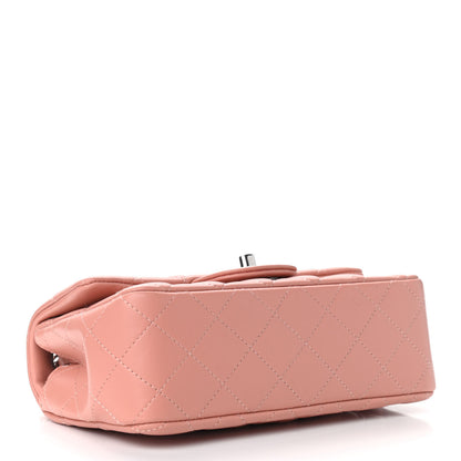 Chanel Lambskin Quilted Mini Rectangular Flap Dark Pink 4 of 10