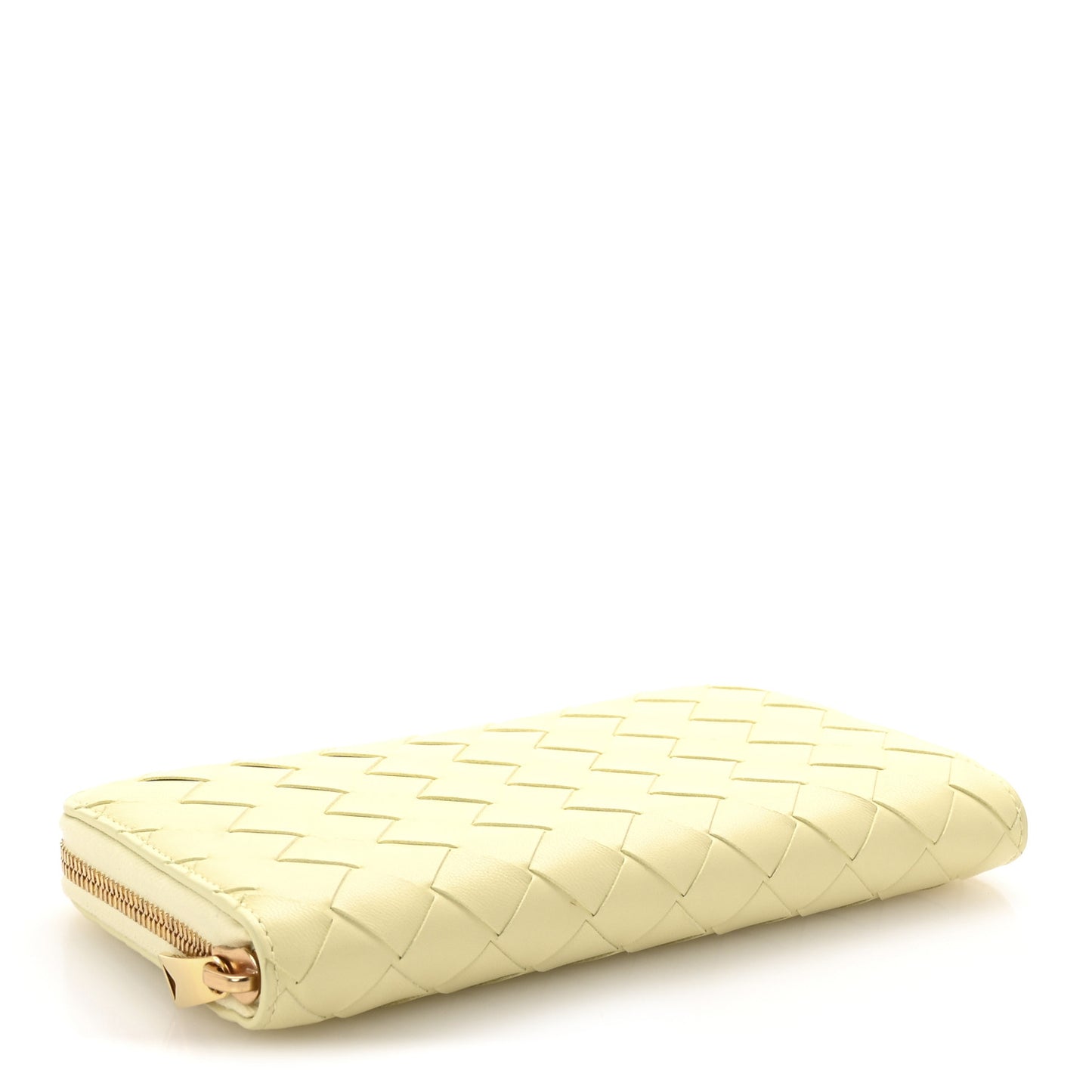 Nappa Intrecciato Zip Around Wallet Ice Cream