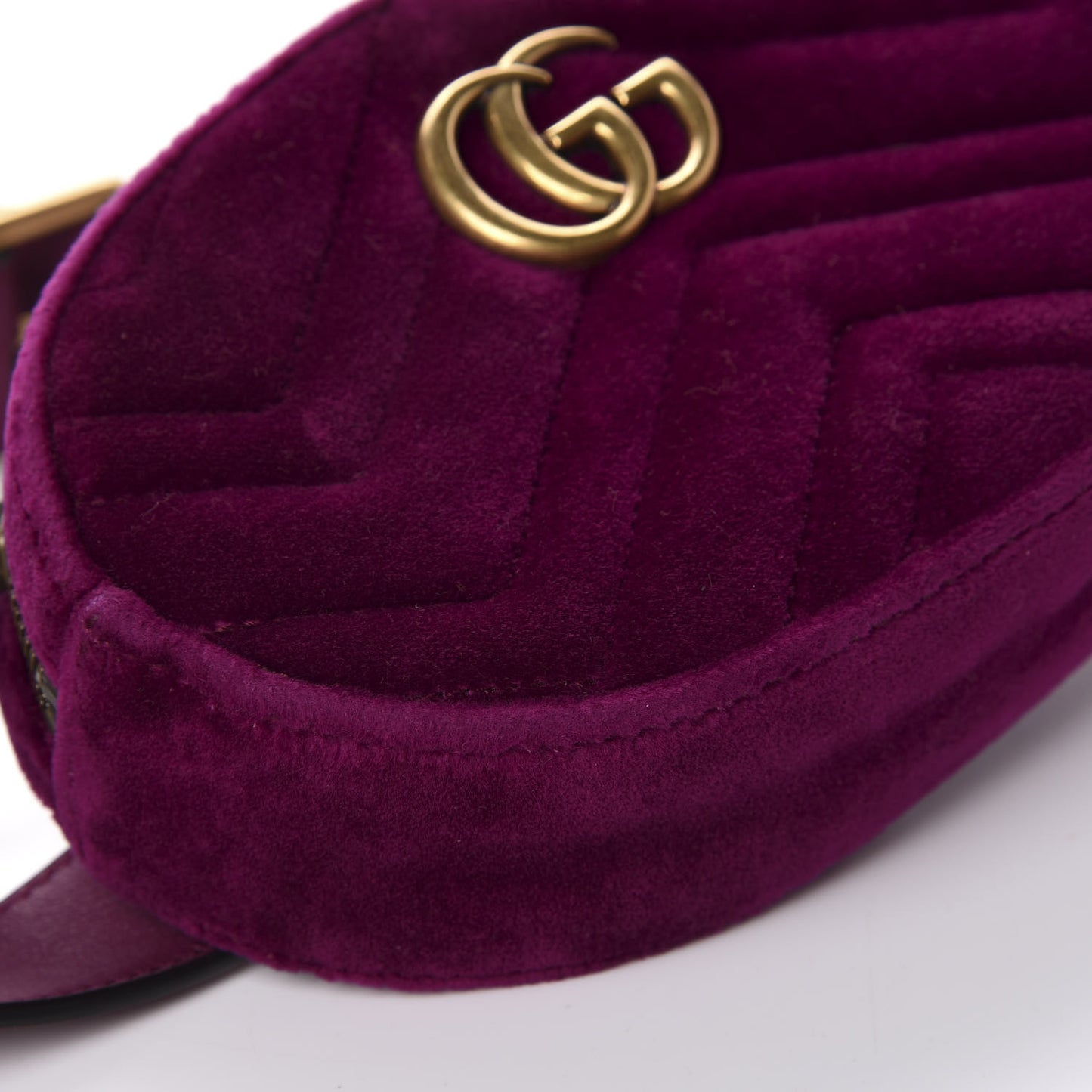 Velvet Matelasse GG Marmont Belt Bag 75 30 Fuchsia Violet Cyclamen