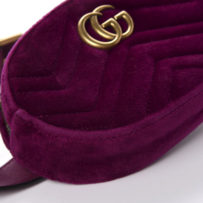 Gucci Velvet Matelasse GG Marmont Belt Bag 75 30 Fuchsia Violet Cyclamen 6 of 11