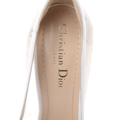 Christian Dior Grosgrain Dotted Swiss Mesh Plumetis D-Moi Pumps 39 White 6 of 7