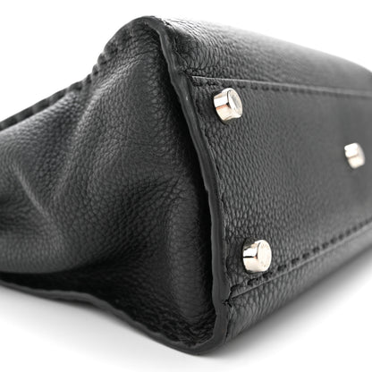 Fendi Cuoio Romano Selleria Bi-Color Medium Peekaboo Iconic Satchel Black Mou 9 of 14