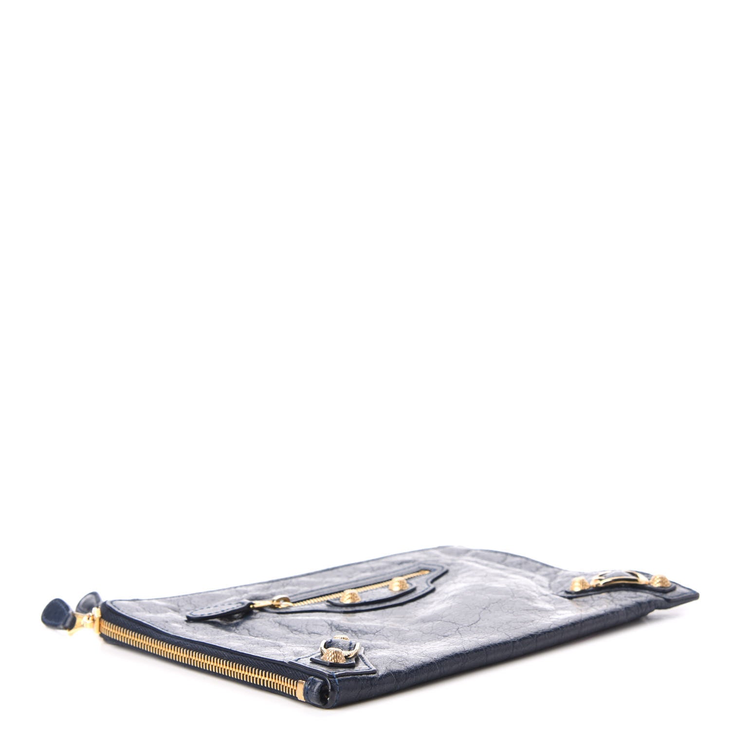 Balenciaga Agneau Giant 12 Gold Hardware Pouch Clutch Bleu Obscur 4 of 7