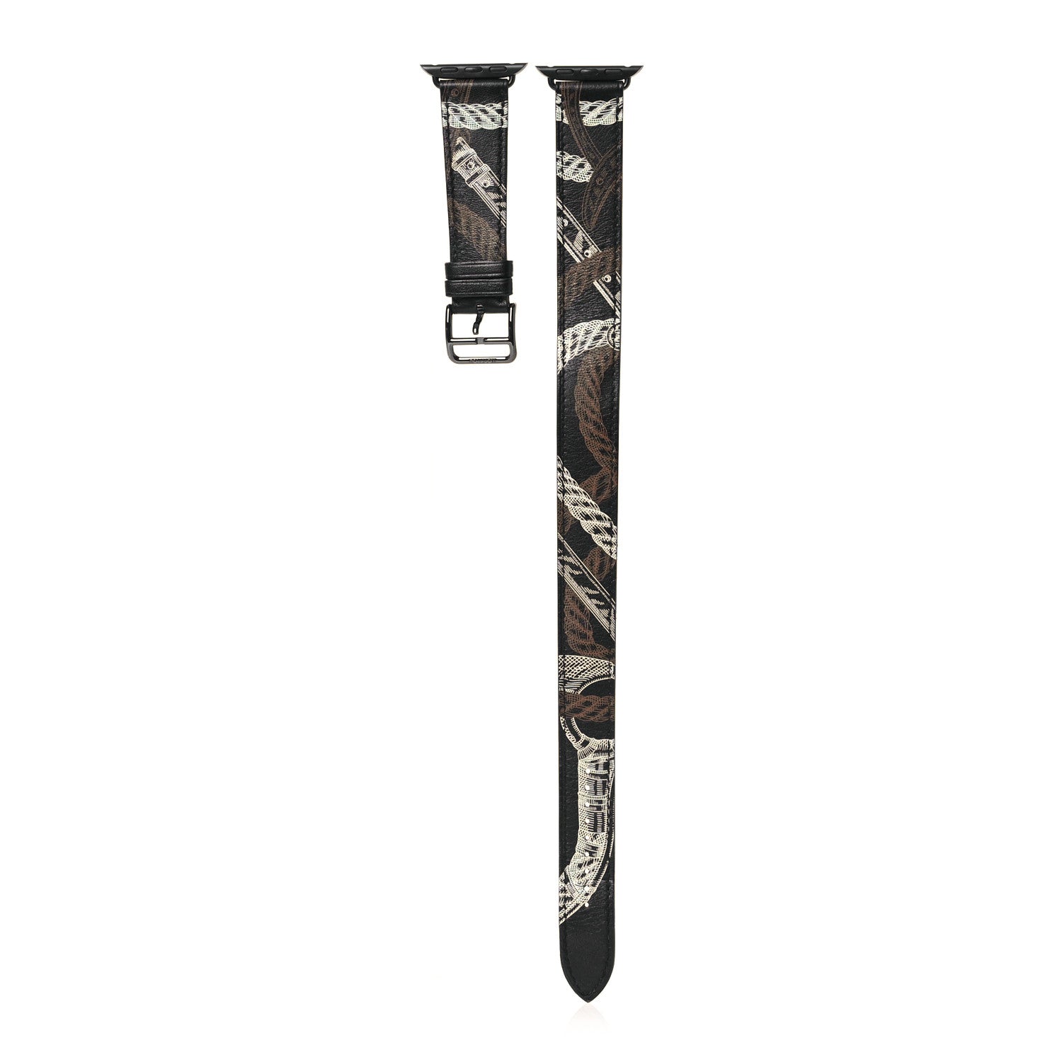 Hermes Swift Cavalleria Print Apple Watch Double Tour Strap Black 1 of 5