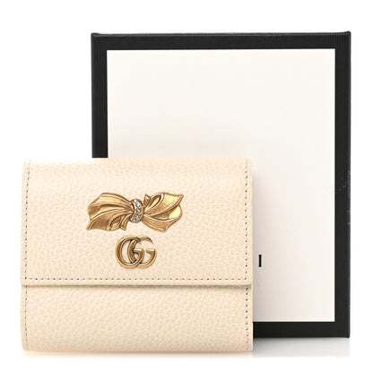 Gucci Calfskin GG Marmont Bow Wallet White 12 of 12