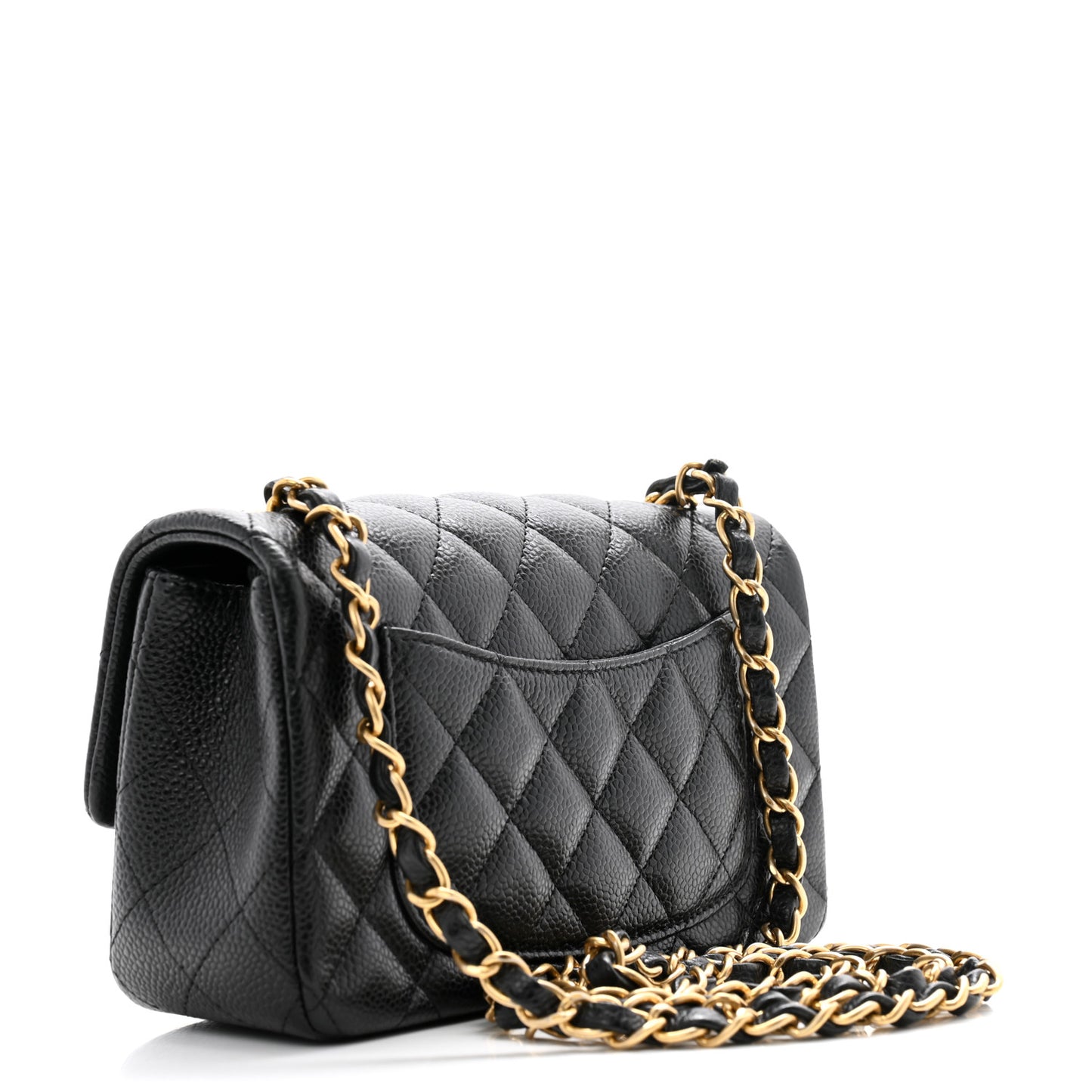 Caviar Quilted Mini Rectangular Flap Black