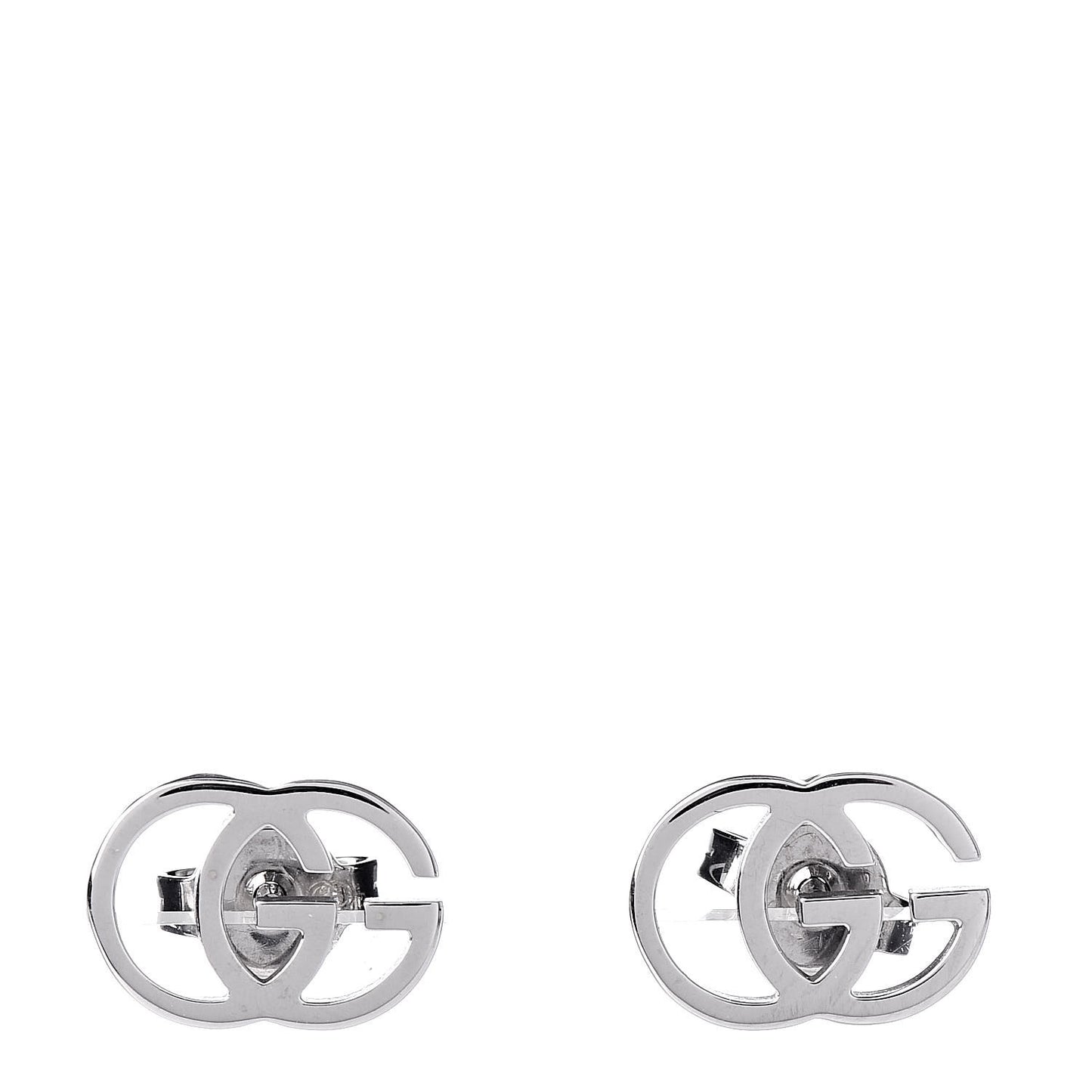 18K White Gold GG Tissue Stud Earrings