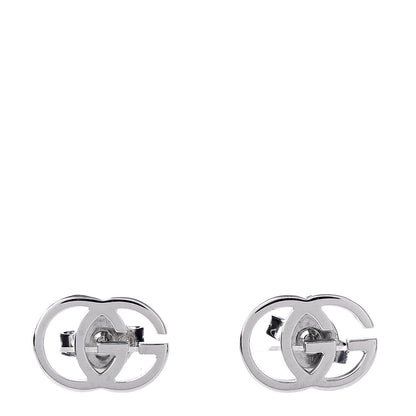 Gucci 18K White Gold GG Tissue Stud Earrings 1 of 4