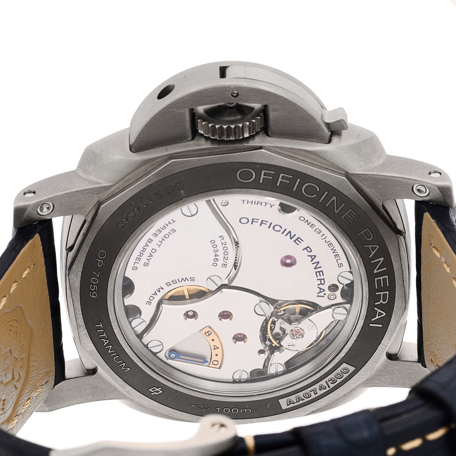 Panerai Titanium Alligator 47mm Luminor Equation of Time GMT Manual Winding Watch Blue PAM00670 4 of 4