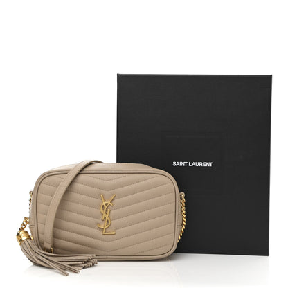 Saint Laurent Grain De Poudre Matelasse Monogram Mini Lou Camera Bag Dark Beige 11 of 11