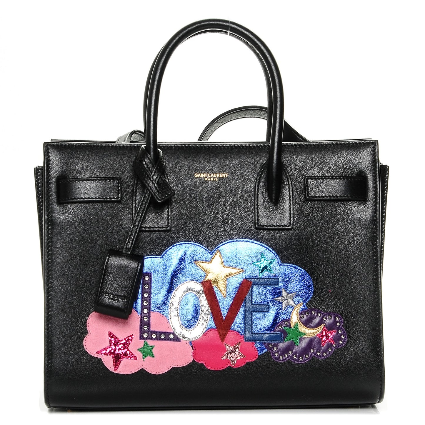 Calfskin Love Patchwork Baby Sac De Jour Black