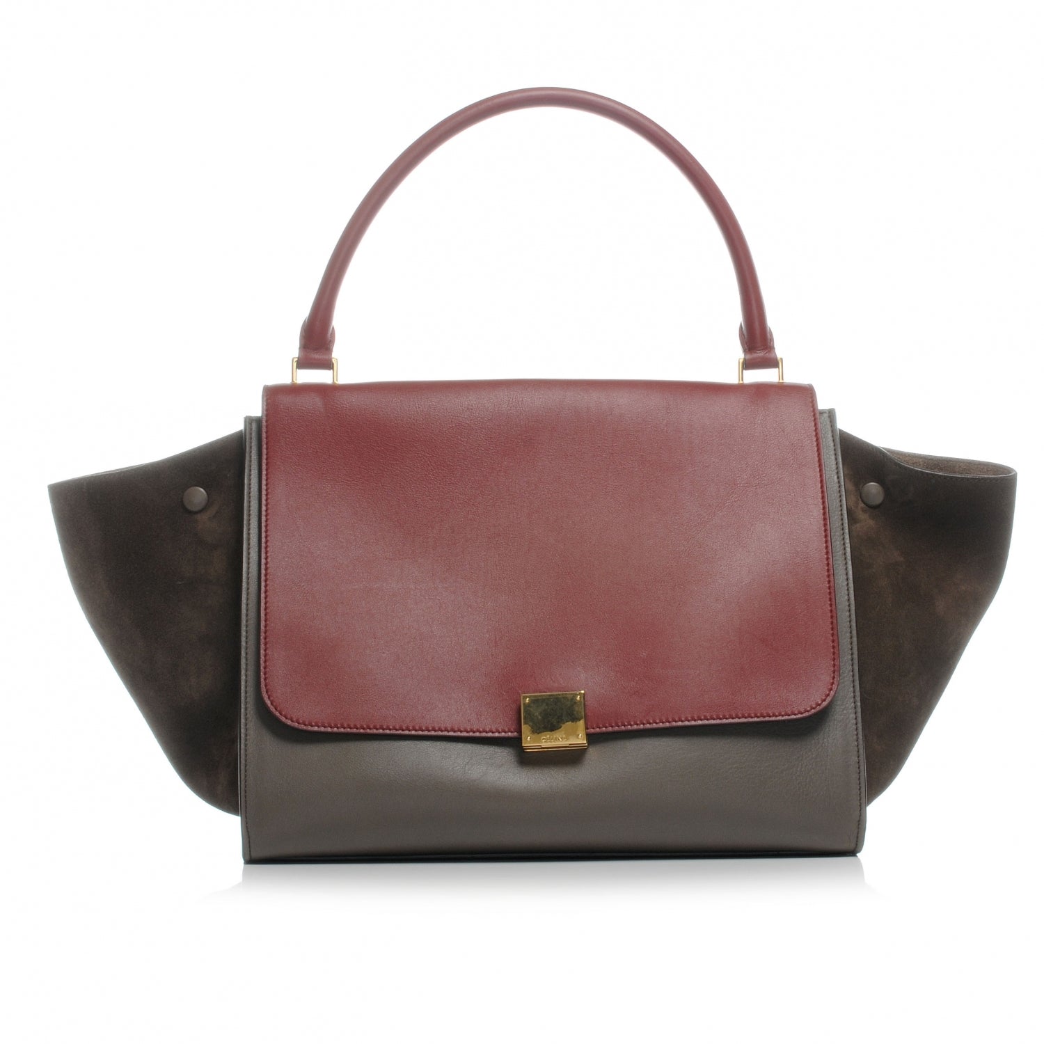Celine Calfskin and Suede Large Tri-Color Trapeze Granite 1 of 7