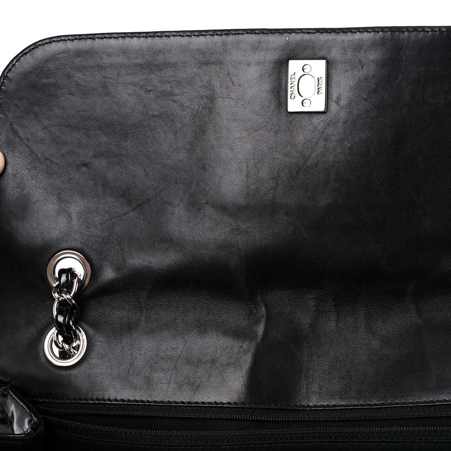 Vinyl Quilted In the Business Flap Bag Black