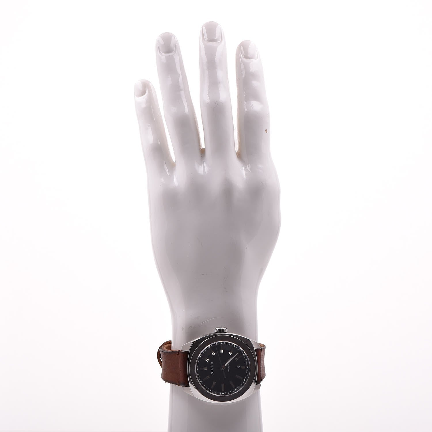 Gucci Stainless Steel Calfskin 44mm GG2570 Toscano Quartz Watch Black 2 of 9