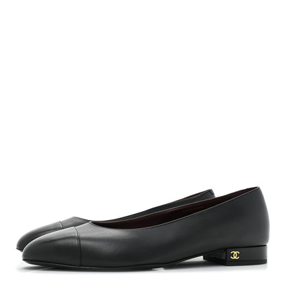 Chanel Lambskin Cap Toe CC Uniform Ballerina Flats 40.5 Black 3 of 11