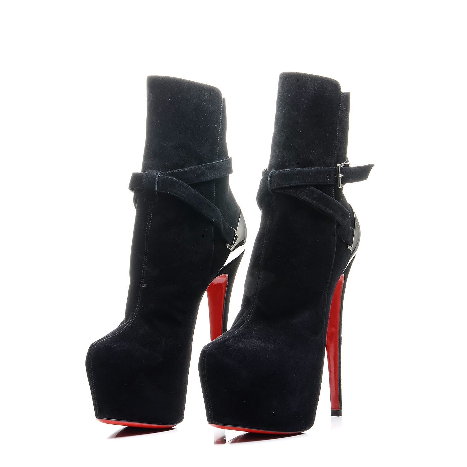 Christian Louboutin Suede Equestria 160 Platform Ankle Boots 37.5 Black 3 of 7