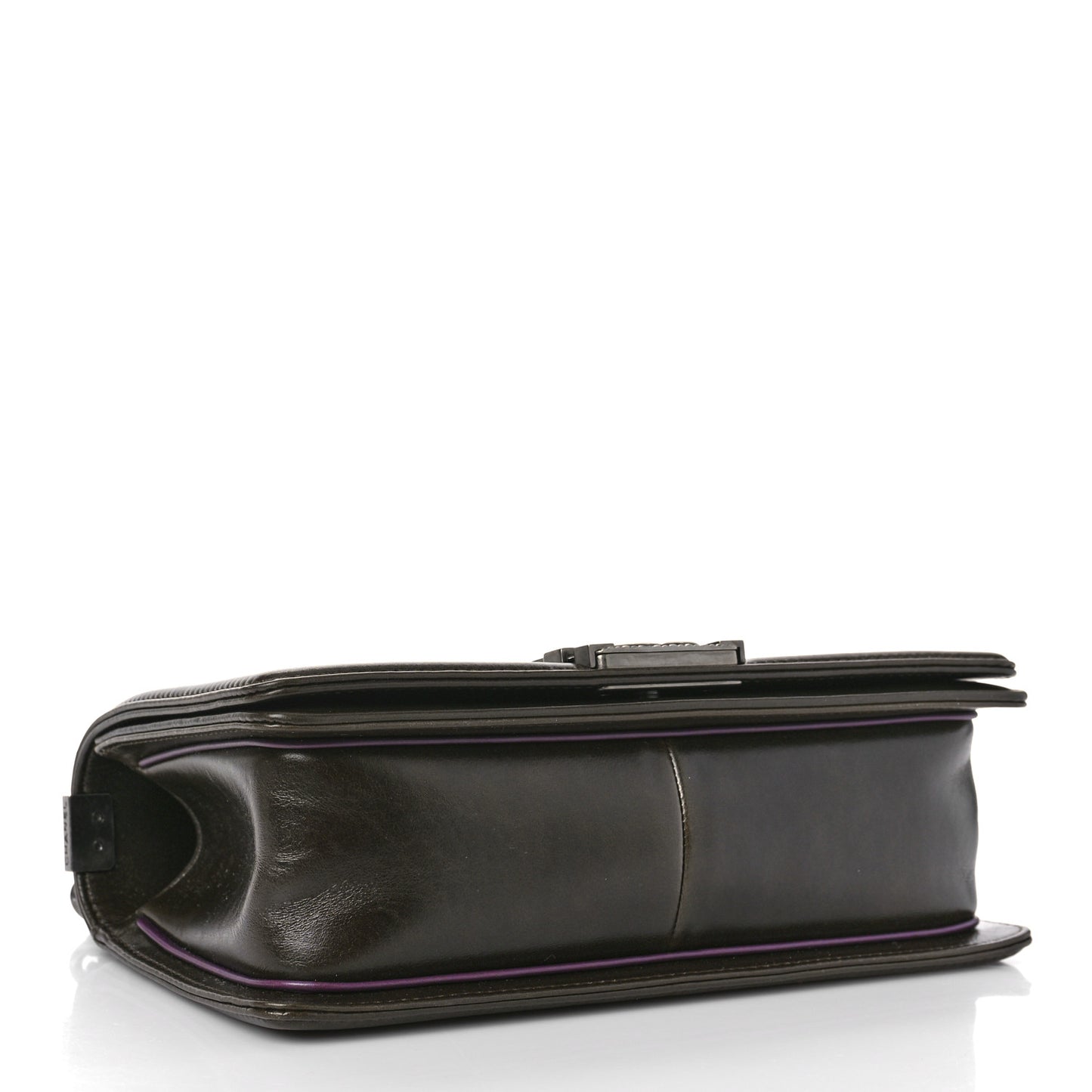 Calfskin Embossed Medium Paris Salzburg Boy Flap Dark Brown