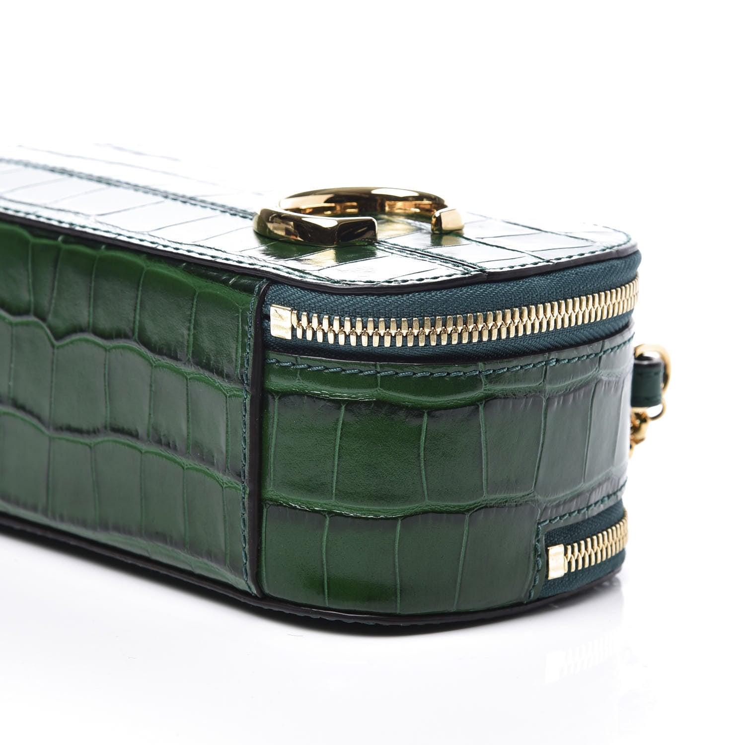Chloe Calfskin Crocodile Embossed Mini C Vanity Bag Woodsy Green 6 of 11
