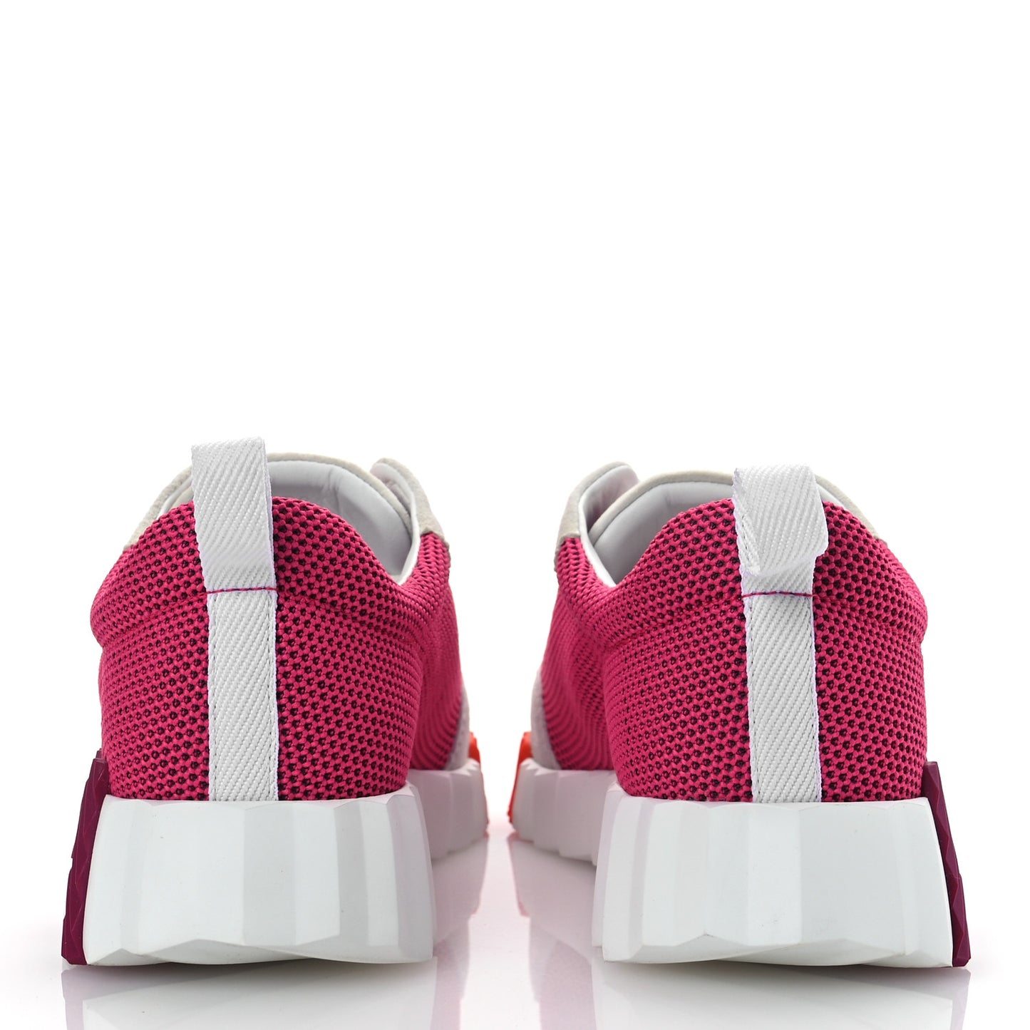Air Mesh Suede Goatskin Bouncing Sneakers 38 Rose Multicolor