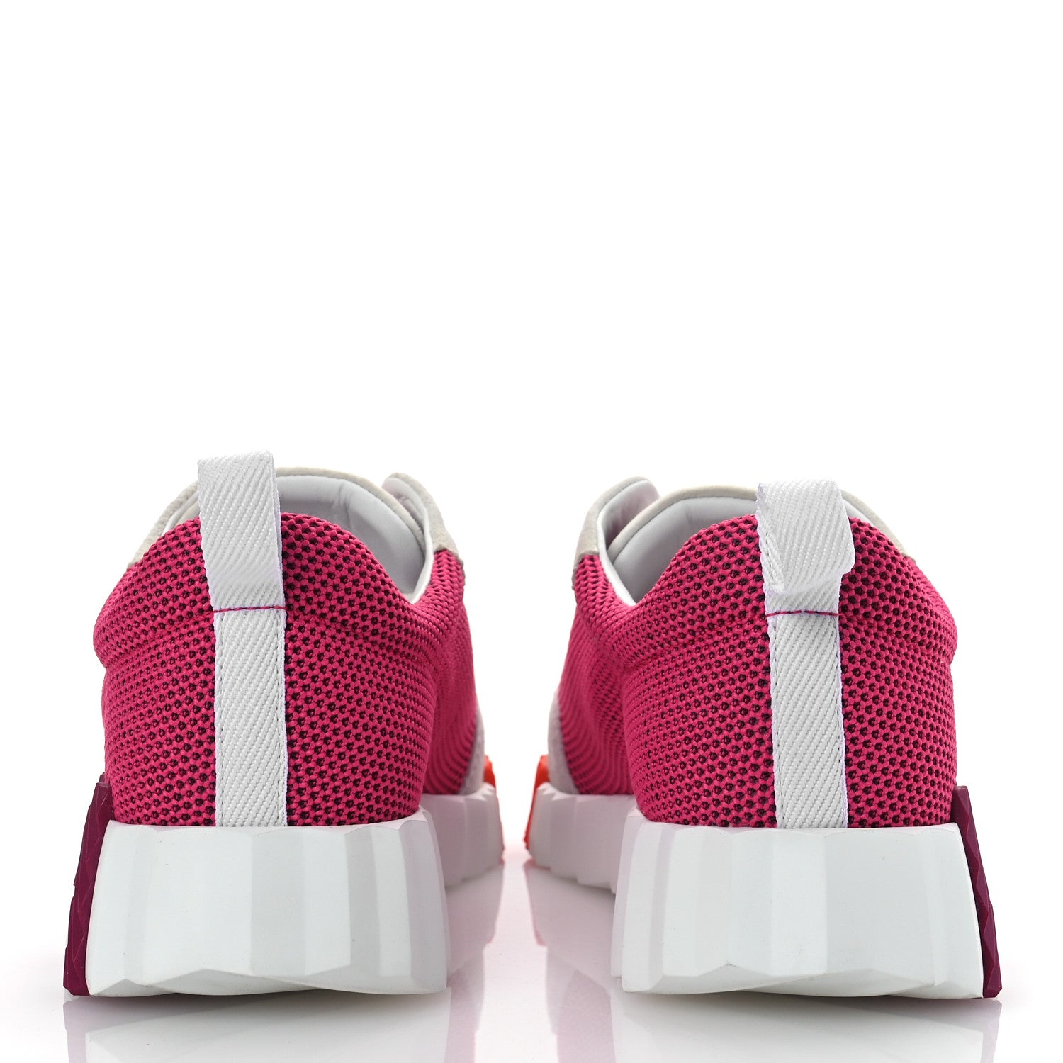 Hermes Air Mesh Suede Goatskin Bouncing Sneakers 38 Rose Multicolor 6 of 12