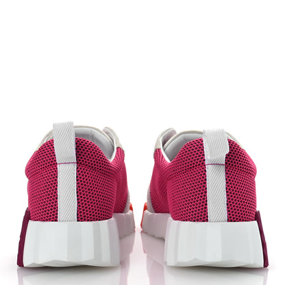 Hermes Air Mesh Suede Goatskin Bouncing Sneakers 38 Rose Multicolor 6 of 12