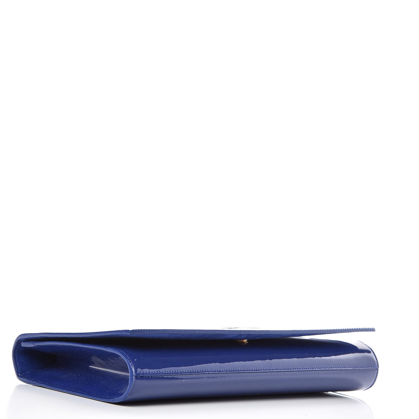 Patent Calfskin Monogram Large Belle De Jour Clutch Royal Blue