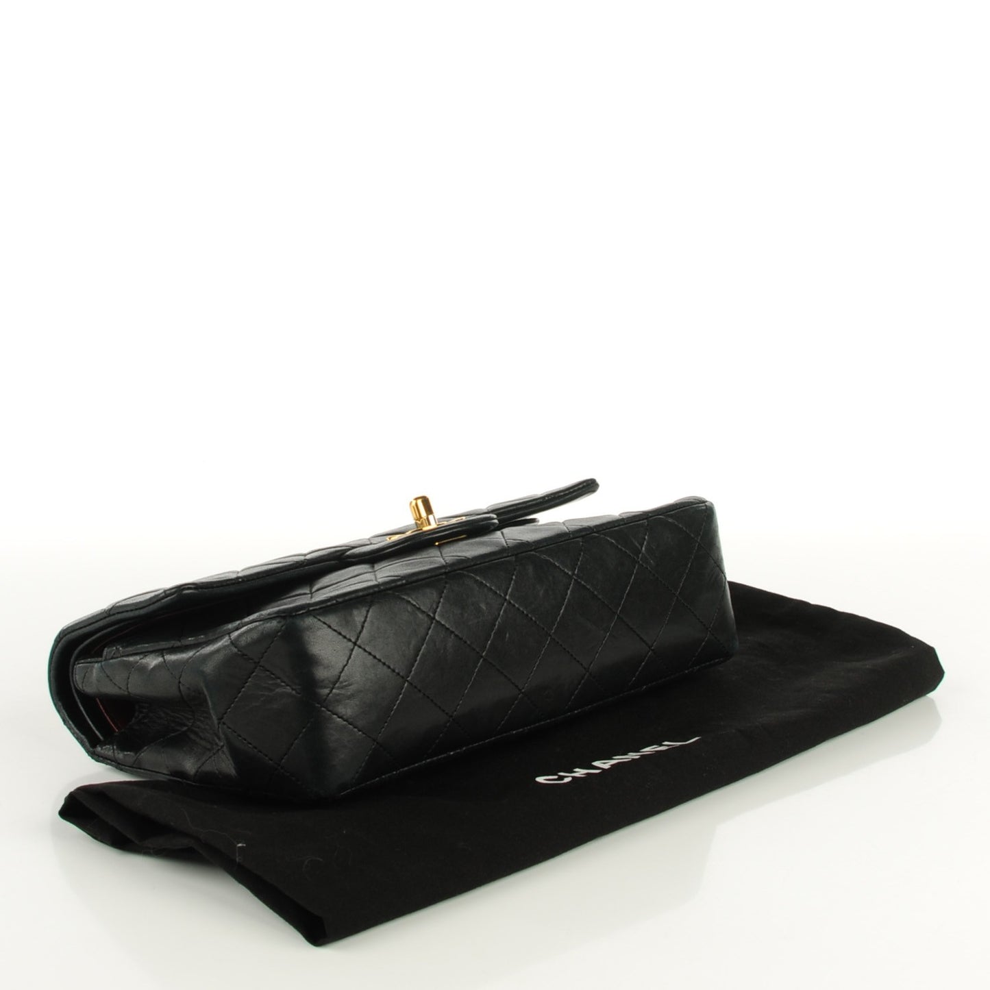 Lambskin Quilted Small Double Flap Black
